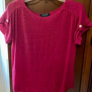 Ralph Lauren Fuchsia Blouse ~ Petite Medium